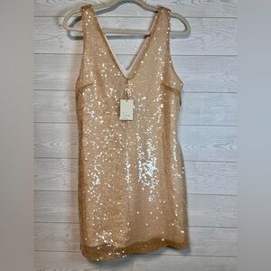 NWT• A New Day • Sequin A-Line Sleeveless Mini Dress •Cream •Size: Women’s Small
